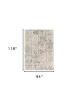 7' X 9' Gray And Ivory Diamond Area Rug