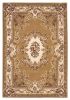 8' X 11' Beige Ivory And Brown Floral Medallion Area Rug