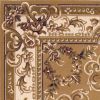 8' X 11' Beige Ivory And Brown Floral Medallion Area Rug