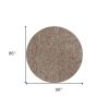 8' Beige And Brown Abstract Hand Woven Round Rug