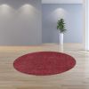 8' Red Hand Woven Round Rug