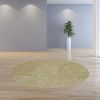 8' Yellow Hand Woven Round Rug