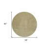 8' Yellow Hand Woven Round Rug