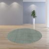 8' Slate Blue Hand Woven Round Rug