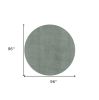 8' Slate Blue Hand Woven Round Rug