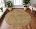 8' Gold Hand Woven Round Rug