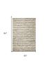 5' X 7' Gray And Ivory Wool Striped Hand Woven Area Rug