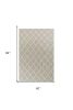5' X 7' Gray And Ivory Wool Diamond Hand Woven Area Rug