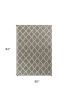5' X 7' Dark Gray and Ivory Wool Diamond Hand Woven Berber Area Rug