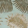 5' X 8' Aqua And Brown Wool Botanical Leaves Hand Tufted Area Rug