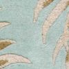 5' X 8' Aqua And Brown Wool Botanical Leaves Hand Tufted Area Rug