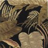 5' X 8' Black Beige And Brown Wool Botanical Leaves Hand Tufted Area Rug