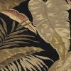 5' X 8' Black Beige And Brown Wool Botanical Leaves Hand Tufted Area Rug