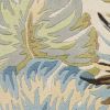 5' X 8' Ivory And Blue Wool Botanical Leaves Hand Tufted Area Rug