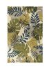 5' X 8' Ivory Green And Blue Wool Botanical Leaves Hand Tufted Area Rug