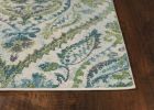 7' X 10' Green Ivory And Teal Medallion Area Rug
