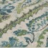 7' X 10' Green Ivory And Teal Medallion Area Rug