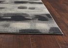 8' X 11' Gray Black And Ivory Abstract Area Rug
