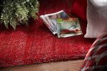 8' X 10' Red Shag Hand Woven Area Rug