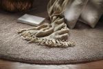 8' X 10' Beige Shag Hand Woven Area Rug