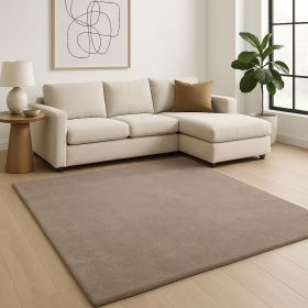 8' X 10' Beige Shag Hand Woven Area Rug
