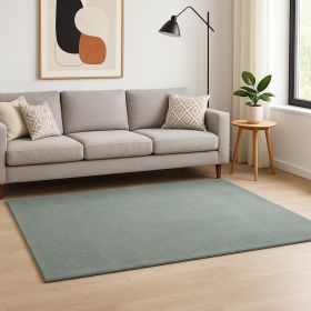 8' X 10' Slate Blue Shag Hand Woven Area Rug