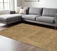 8' X 10' Gold Shag Hand Woven Area Rug