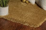 8' X 10' Gold Shag Hand Woven Area Rug
