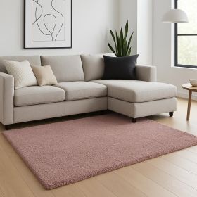 8' X 10' Pink Shag Hand Woven Area Rug