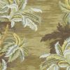 5' X 8' Moss Green And Yellow Wool Tropical Botanical Hand Tufted Area Rug