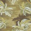 5' X 8' Moss Green And Yellow Wool Tropical Botanical Hand Tufted Area Rug