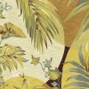 5' X 8' Coral Green And Ivory Wool Tropical Botanical Hand Tufted Area Rug