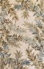 5' X 8' Ivory Brown And Blue Wool Botanical Leaves Hand Tufted Area Rug
