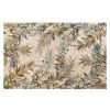 5' X 8' Ivory Brown And Blue Wool Botanical Leaves Hand Tufted Area Rug
