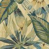 5' X 8' Ivory Teal And Green Wool Tropical Botanical Hand Tufted Area Rug
