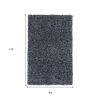 8' X 11' Black And White Shag Hand Woven Area Rug