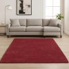 8' X 11' Red Shag Hand Woven Area Rug