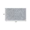 8' X 11' Slate Blue And Ivory Abstract Shag Hand Woven Area Rug