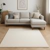 8' X 11' Ivory Shag Hand Woven Area Rug