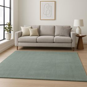 8' X 11' Slate Blue Shag Hand Woven Area Rug