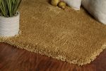 8' X 11' Gold Shag Hand Woven Area Rug