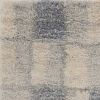9' X 13' Ivory And Blue Abstract Geometric Area Rug