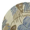 8' Ivory Blue And Brown Wool Tropical Botanical Hand Tufted Round Rug