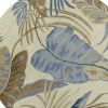 8' Ivory Blue And Brown Wool Tropical Botanical Hand Tufted Round Rug