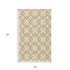 8' X 11' Ivory And Brown Wool Geometric Hand Tufted Area Rug
