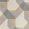 8' X 11' Ivory Gray And Cream Wool Geometric Hand Tufted Area Rug