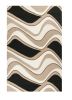 8' X 11' Beige And Black Wool Abstract Hand Tufted Area Rug