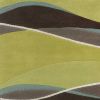 8' X 11' Lime Green Brown And Blue Wool Abstract Hand Tufted Area Rug