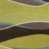 8' X 11' Lime Green Brown And Blue Wool Abstract Hand Tufted Area Rug
