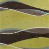 8' X 11' Lime Green Brown And Blue Wool Abstract Hand Tufted Area Rug